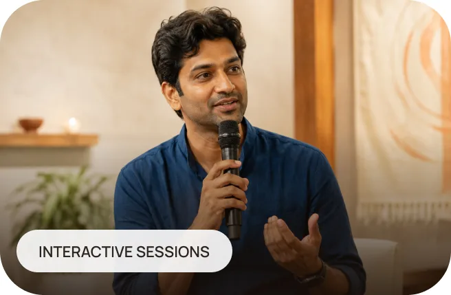 A learner speaking during an interactive session.