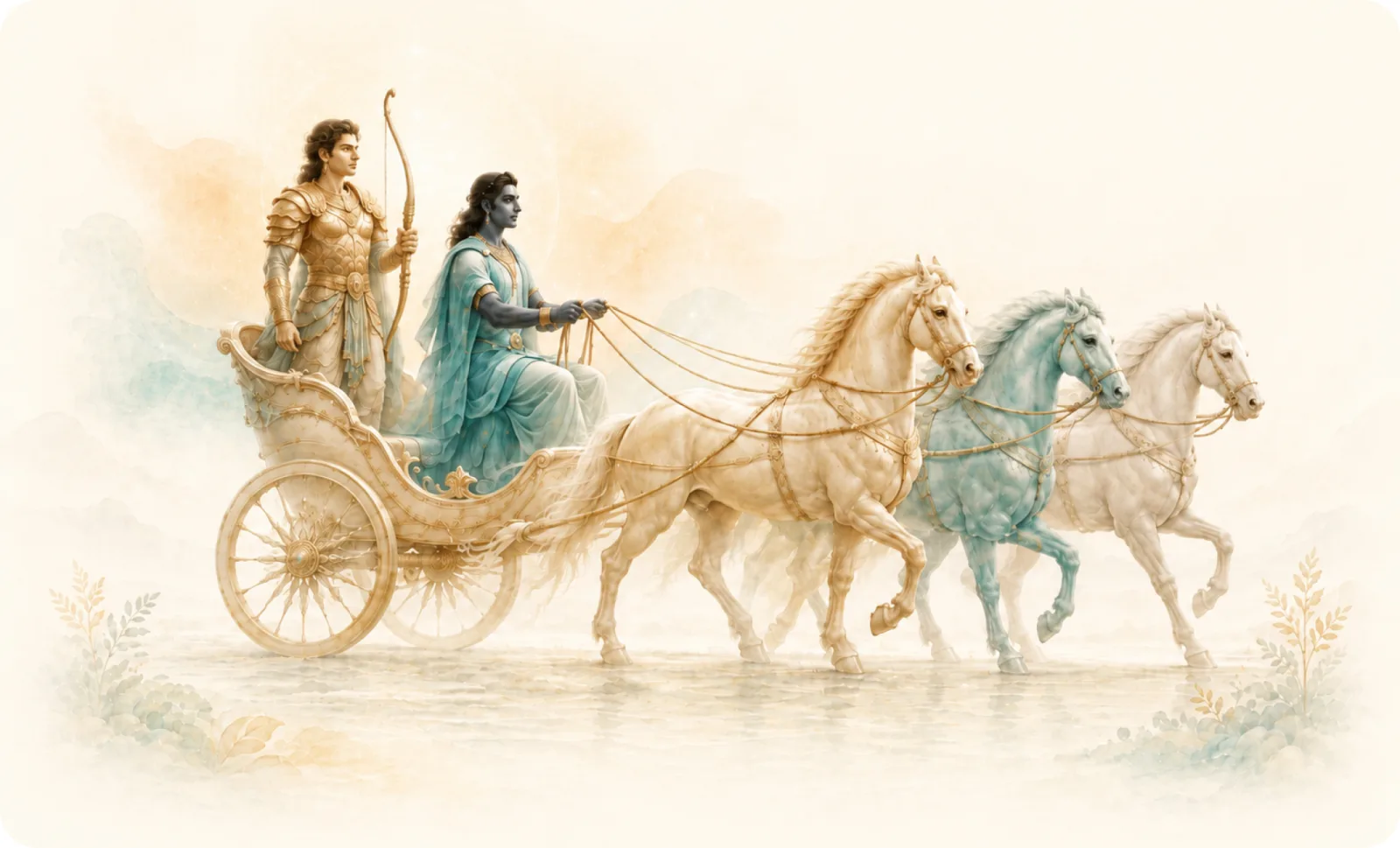The self as the rider, the body as the chariot, and the mind as the reins.